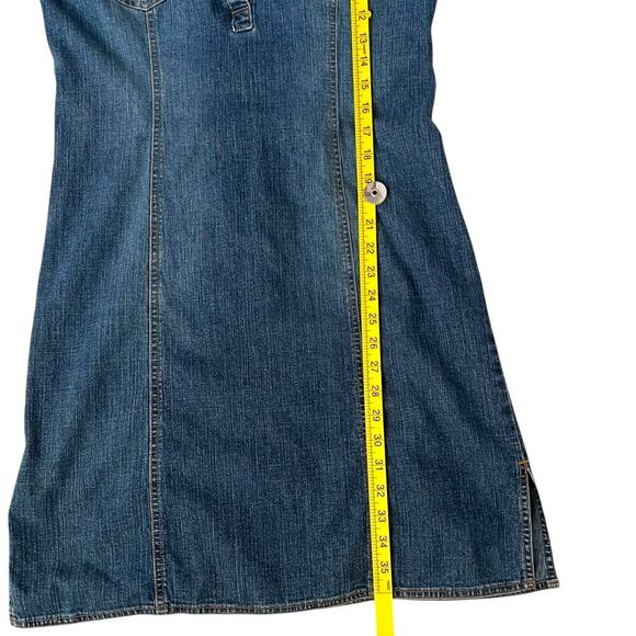 Old Navy Women's Y2K Denim Stretch Shirt Dress Blue Size 8 - Picture 10 of 10